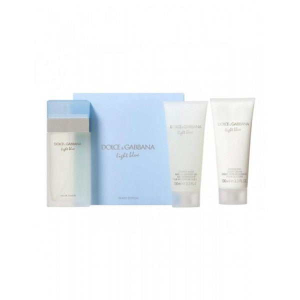 gift/set light blue 3 pcs.  3.3 fl by dolce & gabbana for women