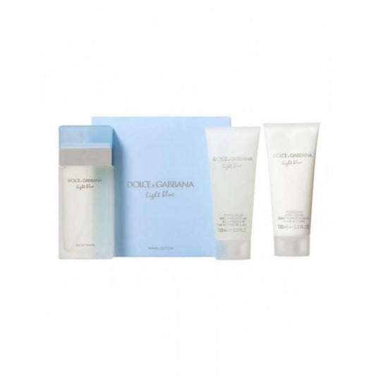 gift/set light blue 3 pcs.  3.3 fl by dolce & gabbana for women